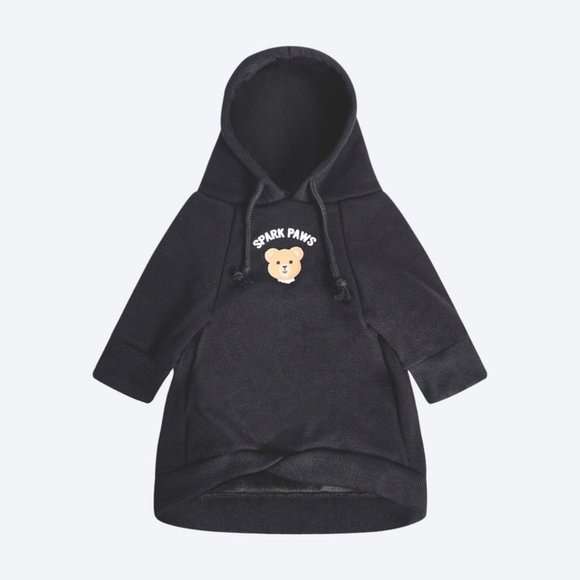 (M) I Didnt do it Broken Teddy bear black dog hoodie NWT - Picture 2 of 3